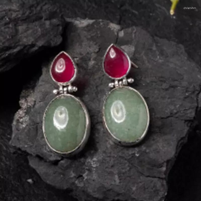 Dangle Earrings Ancient Red Green Stone Drop Women Vintage Silver Color Teardrop For Jewelry
Dangle Earrings Ancient Red Green Stone Drop Women Vintage Silver Color Teardrop For Jewelry