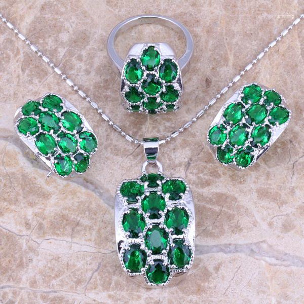 Necklace Earrings Set Green Cubic Zirconia Silver Plated Pendant Ring Size 5 / 6 7 8 9 10 S0008, Picture shown
Necklace Earrings Set Green Cubic Zirconia Silver Plated Pendant Ring Size 5 / 6 7 8 9 10 S0008, Picture shown