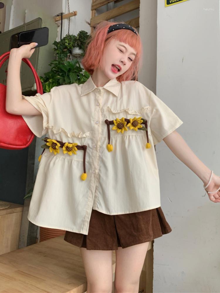 Women's Blouses Y2k Aesthetic Floral Patchwork Women Blouse Short Sleeve Fashion Irregular All Match Tops Loose Spring Turn Down Collar, As photo
Women's Blouses Y2k Aesthetic Floral Patchwork Women Blouse Short Sleeve Fashion Irregular All Match Tops Loose Spring Turn Down Collar, As photo