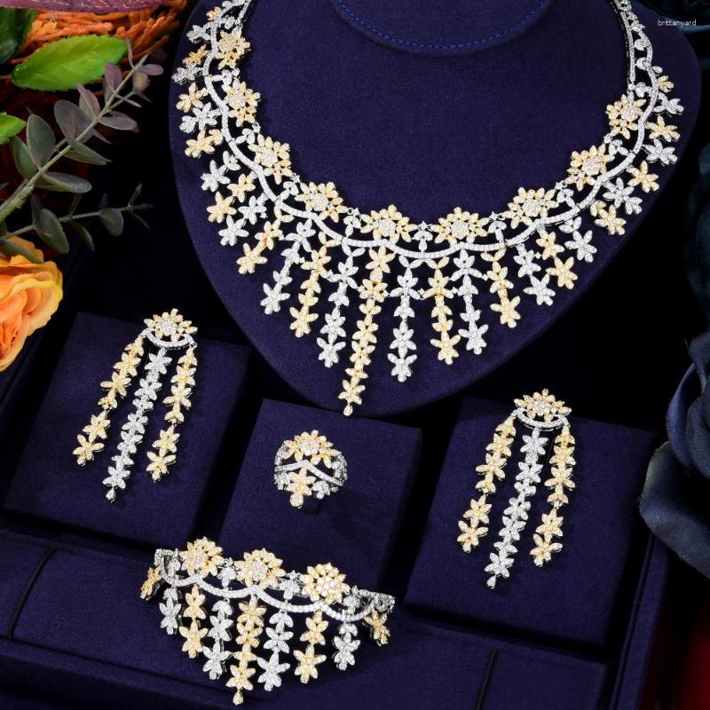 Necklace Earrings Set Soramoore High Quality Shiny Luxury Princess Gorgeous Bangle Ring Jewelry For Women Brides Wedding Jewellery, Picture shown
Necklace Earrings Set Soramoore High Quality Shiny Luxury Princess Gorgeous Bangle Ring Jewelry For Women Brides Wedding Jewellery, Picture shown