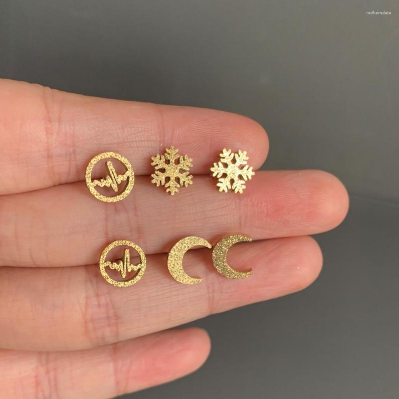 Stud Earrings 3 Pairs Simple Mix Matte Gold Color Moon Snowflake Round Earring Set Women Girl Small Stainsteel Steel Ear Studs Cuff Jewelry
Stud Earrings 3 Pairs Simple Mix Matte Gold Color Moon Snowflake Round Earring Set Women Girl Small Stainsteel Steel Ear Studs Cuff Jewelry