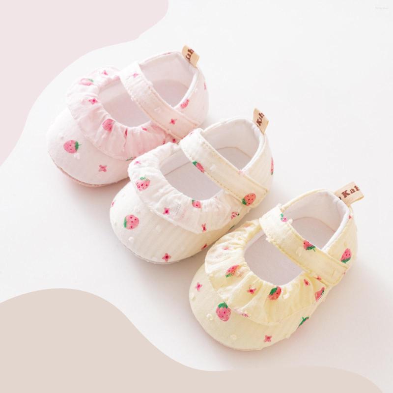 First Walkers Toddler Shoes Cute Strawberry Prints Soft Infant Baby Ruffles Floor Spring Summer Socks Baptism, Pink
First Walkers Toddler Shoes Cute Strawberry Prints Soft Infant Baby Ruffles Floor Spring Summer Socks Baptism, Pink