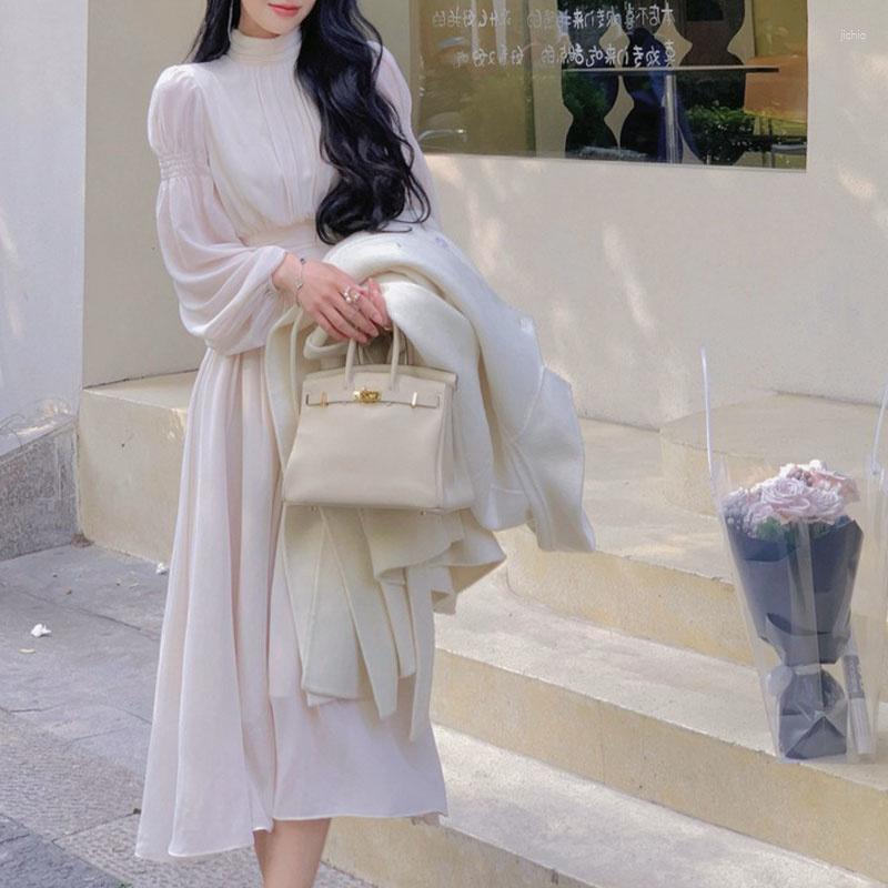 Casual Dresses Elegant Princess Style Long Sleeve Party Women' Temperament High Collar White Fairy Midi Dress Korean Fashion Outfits, Dd03576
Casual Dresses Elegant Princess Style Long Sleeve Party Women' Temperament High Collar White Fairy Midi Dress Korean Fashion Outfits, Dd03576