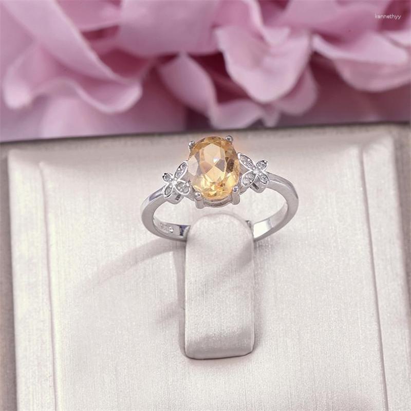 Cluster Rings Fine Jewelry 925 Silver For Women 8 6mm Citrine Yellow Oval Natural Gemstone Adjustable Ring Elegant Wedding Bands R-CI002
Cluster Rings Fine Jewelry 925 Silver For Women 8 6mm Citrine Yellow Oval Natural Gemstone Adjustable Ring Elegant Wedding Bands R-CI002