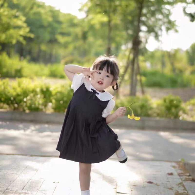 Girl Dresses Korean Version Kids Clothes For Girls Summer Fashion Two Fake Piece Casual All-match Short Sleeve Sweet Lovely Bowknot, Black
Girl Dresses Korean Version Kids Clothes For Girls Summer Fashion Two Fake Piece Casual All-match Short Sleeve Sweet Lovely Bowknot, Black