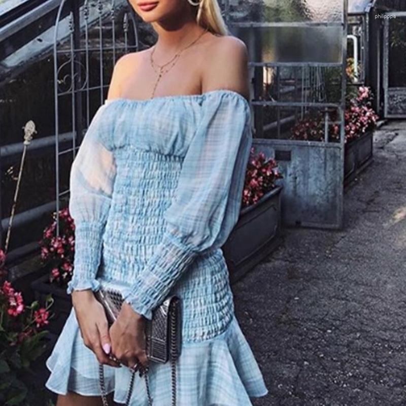 Casual Dresses Sexy Spring Autumn Shirred Ruffle Print Short Bodycon Dress Party Chiffon Women Cottagecore Off Shoulder Daily Dressesl, Blue
Casual Dresses Sexy Spring Autumn Shirred Ruffle Print Short Bodycon Dress Party Chiffon Women Cottagecore Off Shoulder Daily Dressesl, Blue