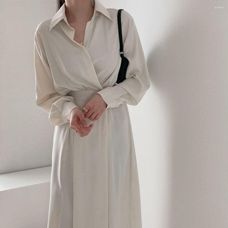Casual Dresses 2023 Women Spring Retro Long Wrap Shirt Dress Elastic Waist Full Sleeve Lapel Collar A-line Maxi, Beige
Casual Dresses 2023 Women Spring Retro Long Wrap Shirt Dress Elastic Waist Full Sleeve Lapel Collar A-line Maxi, Beige