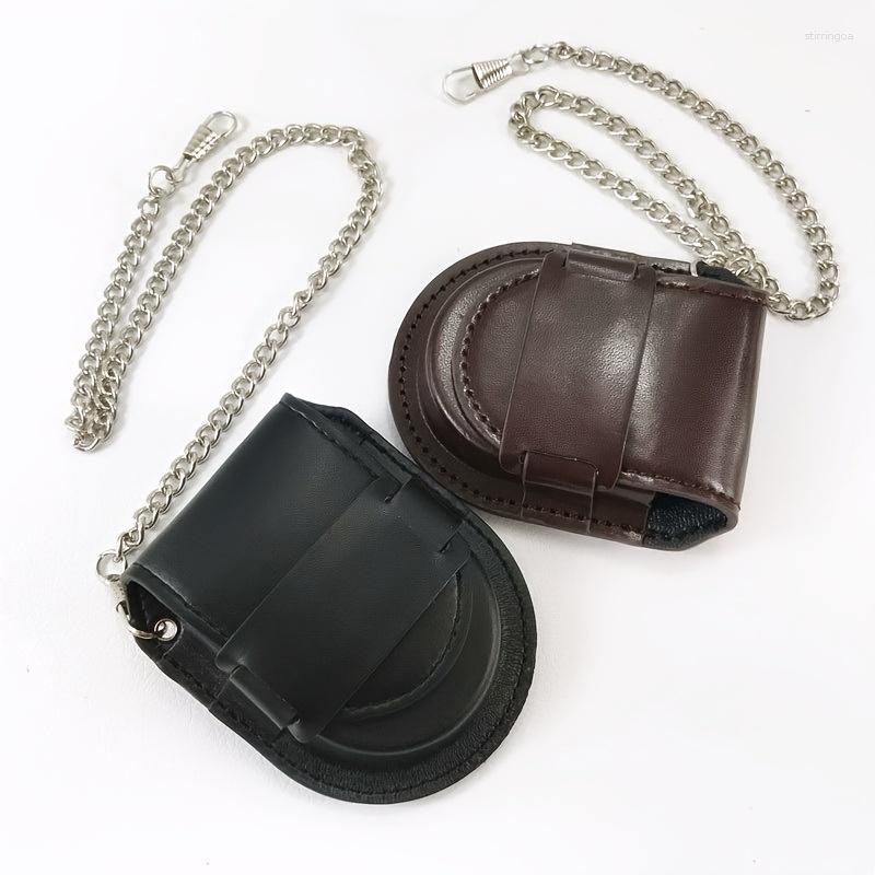 Wristwatches 1pc High-grade Retro Pocket Watch Leather Case Flip Quartz Men's, Black
Wristwatches 1pc High-grade Retro Pocket Watch Leather Case Flip Quartz Men's, Black