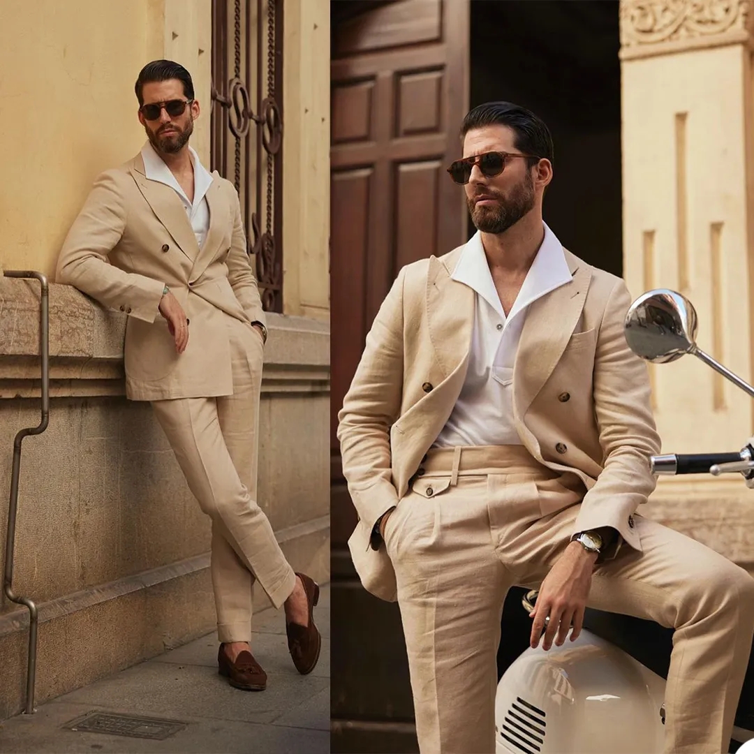 Mens Tuxedos Groom Wear Double Breasted Wedding Blazer Suits Formal Business Prom Outfit Jacket Pants, Custom color
Mens Tuxedos Groom Wear Double Breasted Wedding Blazer Suits Formal Business Prom Outfit Jacket Pants, Custom color