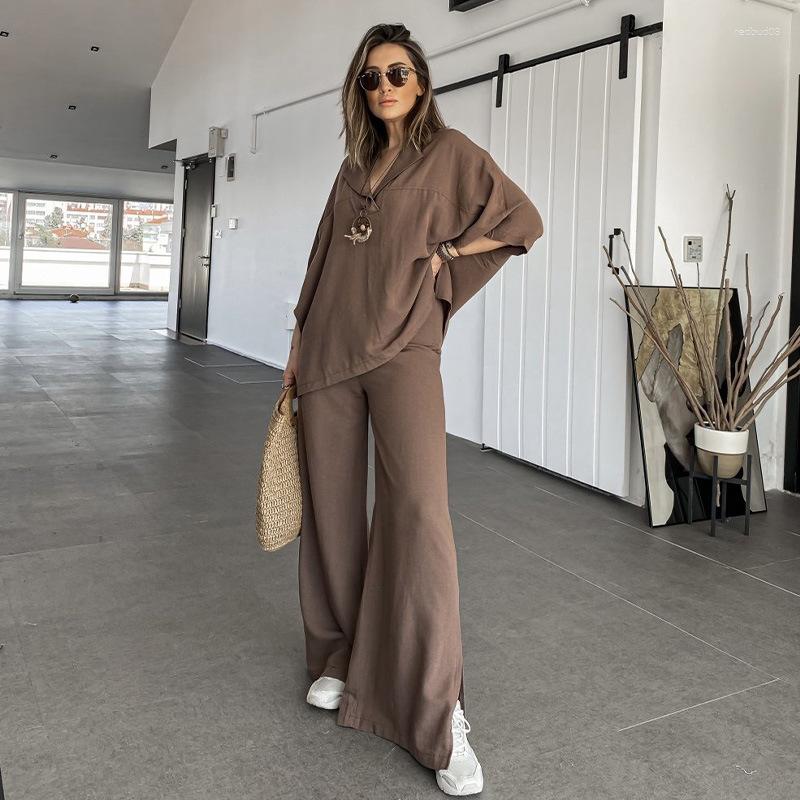 Women' Two Piece Pants Gotoola 2023 Idle Style Fashion Casual 3/4 Sleeve V-neck Top High Waist Wide Leg Split Trousers Loose Two-Piece Suit, White
Women' Two Piece Pants Gotoola 2023 Idle Style Fashion Casual 3/4 Sleeve V-neck Top High Waist Wide Leg Split Trousers Loose Two-Piece Suit, White