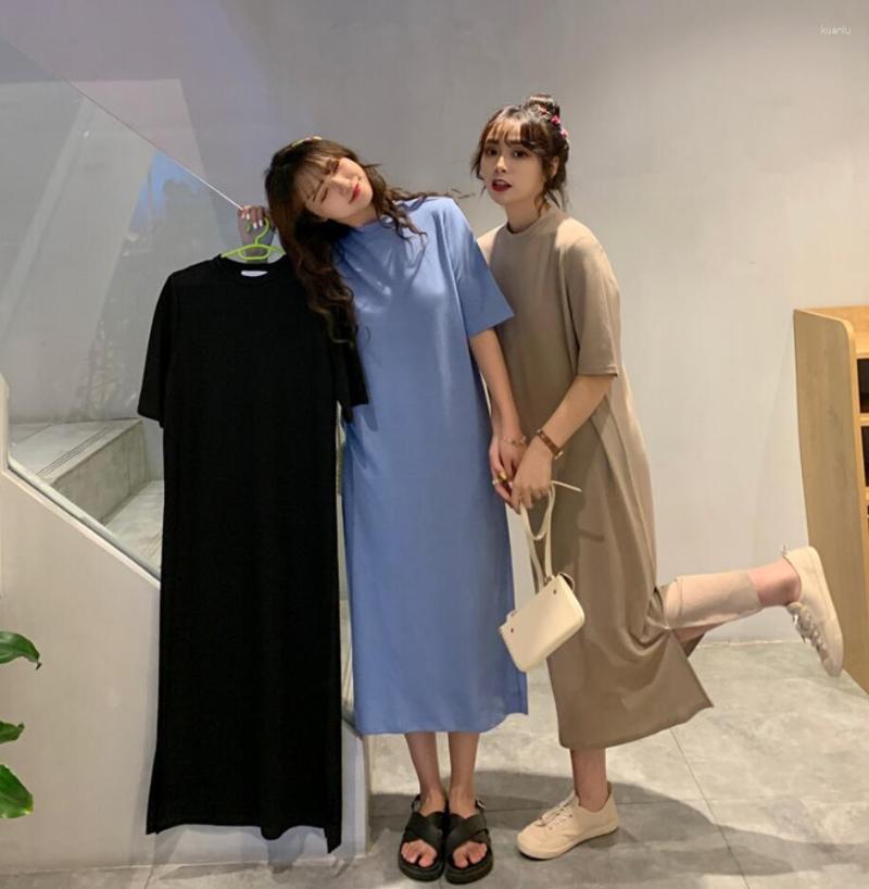 Casual Dresses Korean Style Women Summer Cotton T-shirt Long Dress Loose Large Size 4XL Womens Split Ends Vestidos Daily Wear 2023, Black
Casual Dresses Korean Style Women Summer Cotton T-shirt Long Dress Loose Large Size 4XL Womens Split Ends Vestidos Daily Wear 2023, Black