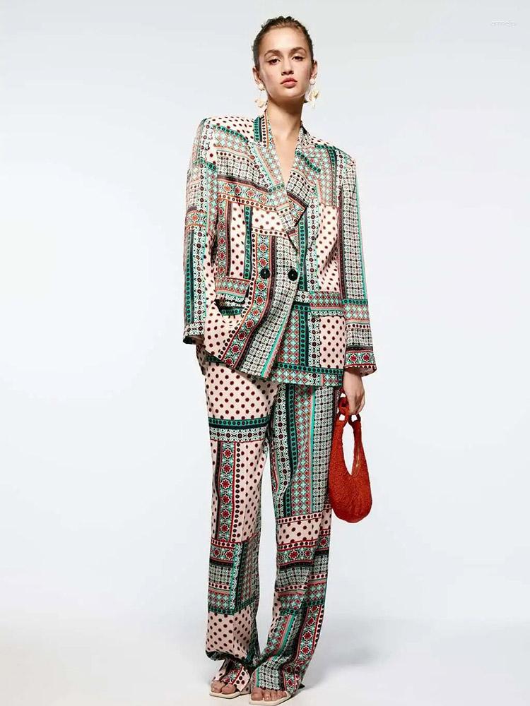 Women's Two Piece Pants Xikom 2023 Women Fashion Printed Flowing Blazer Coat And High Waist Zipper Straight Female Sets Mujer
Women's Two Piece Pants Xikom 2023 Women Fashion Printed Flowing Blazer Coat And High Waist Zipper Straight Female Sets Mujer