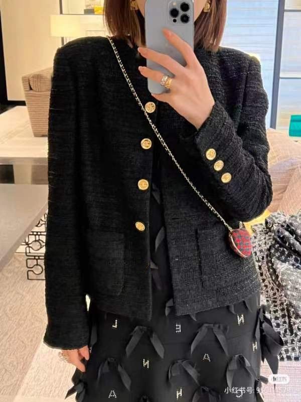 Chan New 2023 Women's brand jacket OOTD designer fashion autumn winter Chains tweed coat CCCC Coats Spring casual jacket cardigan Mother's Day Gift, Black
Chan New 2023 Women's brand jacket OOTD designer fashion autumn winter Chains tweed coat CCCC Coats Spring casual jacket cardigan Mother's Day Gift, Black