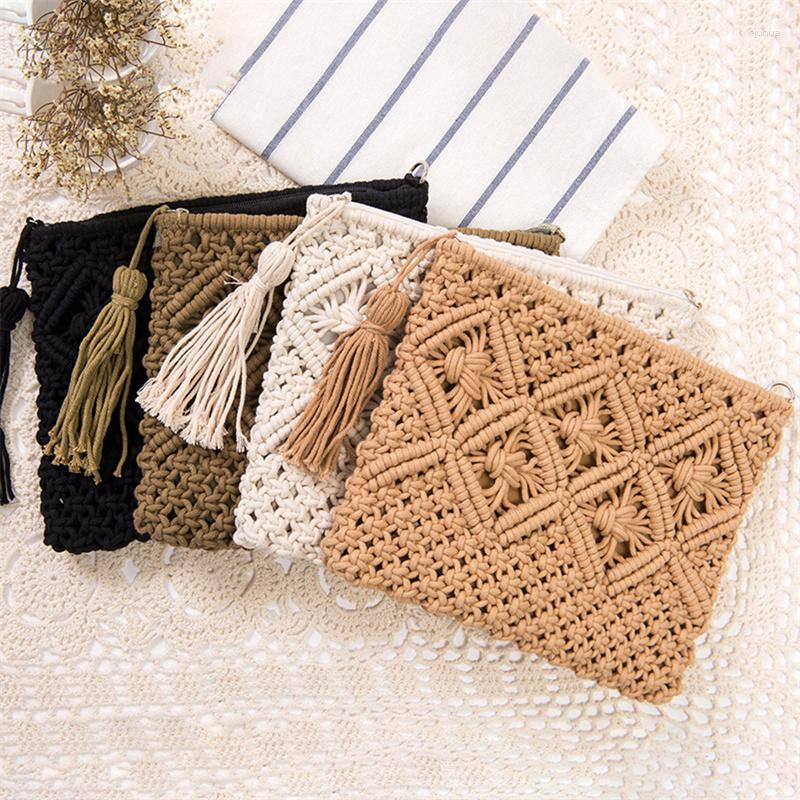 Evening Bags Retro Women Purse Crossbody Bag Cotton Rope Woven Tassel Clutch For Female Summer Crochet Braided Simple Shoulder Beach, White clutch
Evening Bags Retro Women Purse Crossbody Bag Cotton Rope Woven Tassel Clutch For Female Summer Crochet Braided Simple Shoulder Beach, White clutch