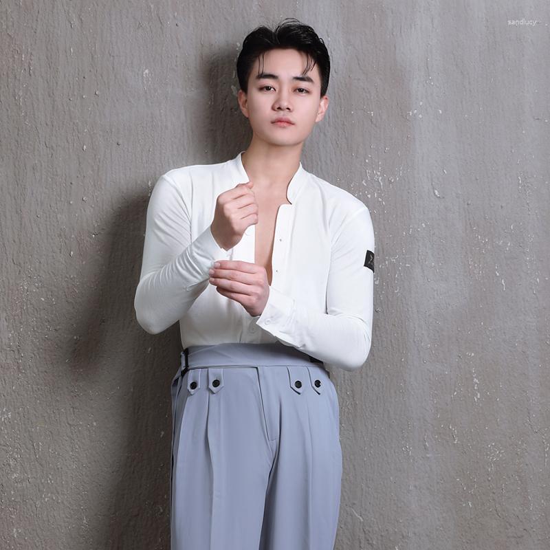 Stage Wear Latin Dance Shirts Men Costume Designer Clothes V-neck Ballroom Practice Tango Dancewear Salsa Dancing Outfit JL3264, White short sleeve
Stage Wear Latin Dance Shirts Men Costume Designer Clothes V-neck Ballroom Practice Tango Dancewear Salsa Dancing Outfit JL3264, White short sleeve