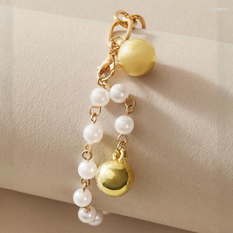 Anklets QiLuxy Wind Chime Pearl Summer Beach Style Anklet For Women Fashion Gold Color Trendy Foot Jewelry
Anklets QiLuxy Wind Chime Pearl Summer Beach Style Anklet For Women Fashion Gold Color Trendy Foot Jewelry