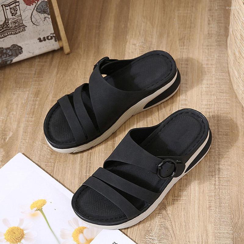 Slippers Fashion Stitching For Women Comfortable Breathable Beach Camping, Black