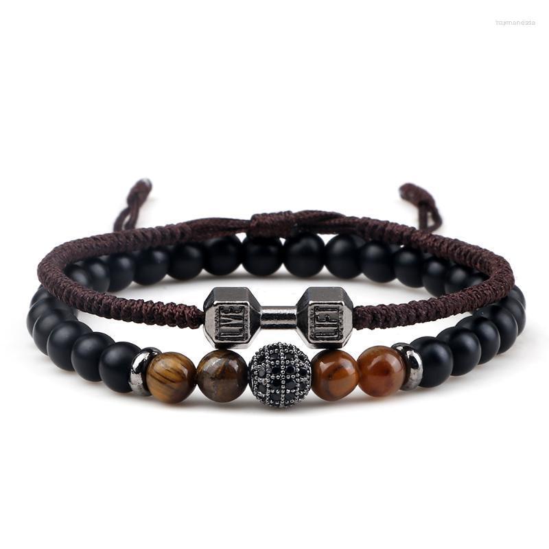 Strand Beaded Strands 2pcs/Set Men Bracelet 6mm Onyx Stone Charm Dumbbells Thread Braided Bracelets & Bangles Women Fitness Wristband J
Strand Beaded Strands 2pcs/Set Men Bracelet 6mm Onyx Stone Charm Dumbbells Thread Braided Bracelets & Bangles Women Fitness Wristband J