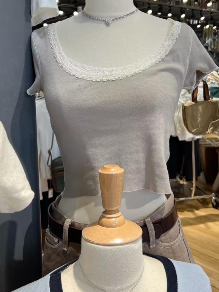 Women's T Shirts Sweet Women Soft Cotton Khaki Tees 2023 Summer Fashion Ladies Casual T-shirt Female O Neck Short Sleeves Lace Edge Crop
Women's T Shirts Sweet Women Soft Cotton Khaki Tees 2023 Summer Fashion Ladies Casual T-shirt Female O Neck Short Sleeves Lace Edge Crop