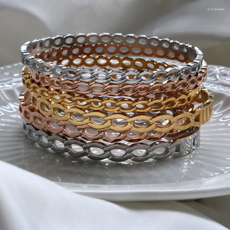 Bangle Elegant Fashion For Women Men Stainless Steel 4mm/6mm Hollow Out Width Bracelet Jewelry Party Wedding Gift WholesaleBangleBangle Raym
Bangle Elegant Fashion For Women Men Stainless Steel 4mm/6mm Hollow Out Width Bracelet Jewelry Party Wedding Gift WholesaleBangleBangle Raym