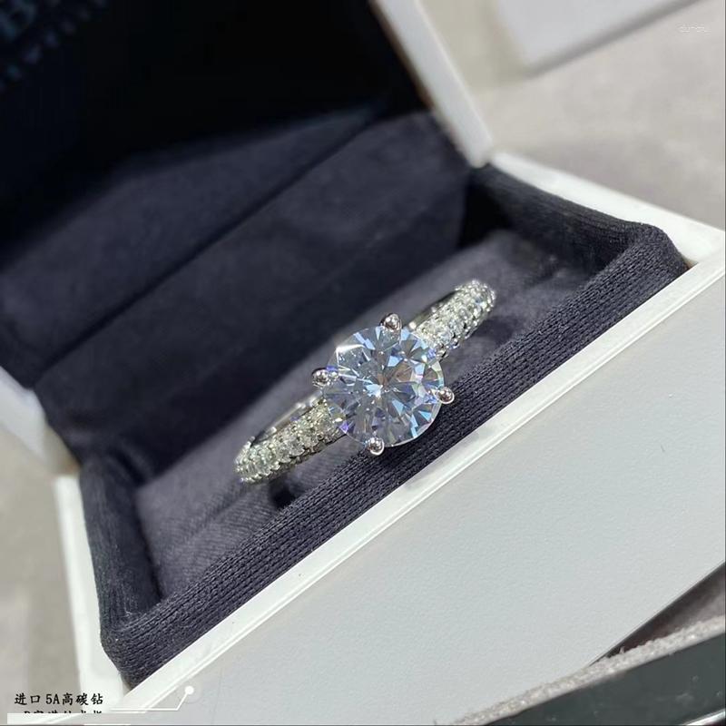 Cluster Rings 925 Sterling Silver Bridal Sparkling Round High Carbon Diamond 4 Claw Setting Wedding Engagement Party Fine Jewelry Gifts
Cluster Rings 925 Sterling Silver Bridal Sparkling Round High Carbon Diamond 4 Claw Setting Wedding Engagement Party Fine Jewelry Gifts