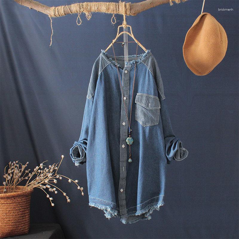 Women's Blouses 2023 Arrival Autumn Arts Style Women Loose Casual O-neck Long Sleeve Blouse Pockets Patchwork Cotton Denim Shirts P656, Blue
Women's Blouses 2023 Arrival Autumn Arts Style Women Loose Casual O-neck Long Sleeve Blouse Pockets Patchwork Cotton Denim Shirts P656, Blue