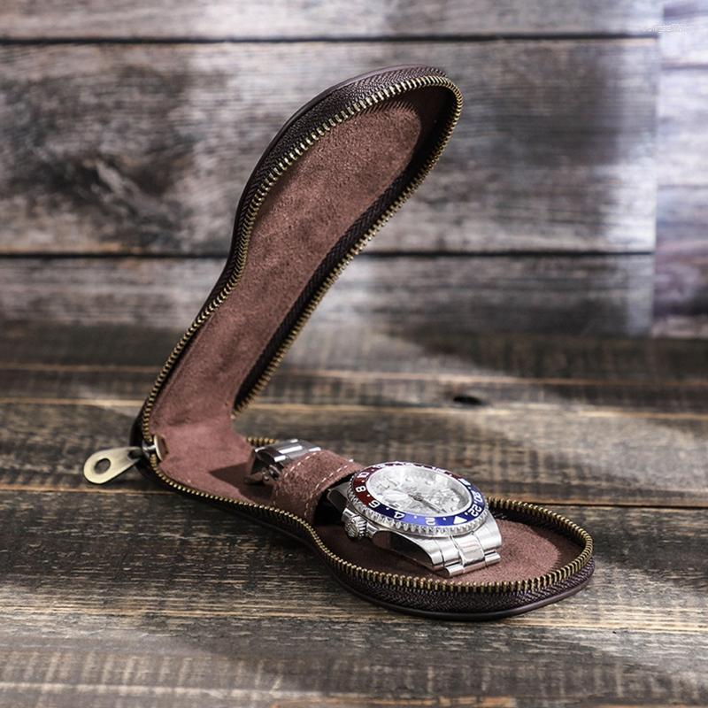 Watch Boxes Zippered Case Horsehide Leather Box Organizer For Jewelry Storage Detachable Anti-Slide Cushion Brown
Watch Boxes Zippered Case Horsehide Leather Box Organizer For Jewelry Storage Detachable Anti-Slide Cushion Brown
