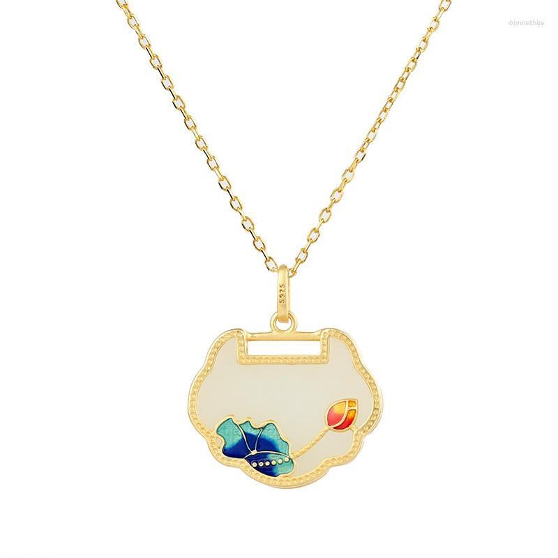 Chains XL406 ZFSILVER S925 Sterling Silver Fashion Luxury Trendy Hetian Jade Safty Lock Lotus Pond Necklaces For Women Wedding Jewelry
Chains XL406 ZFSILVER S925 Sterling Silver Fashion Luxury Trendy Hetian Jade Safty Lock Lotus Pond Necklaces For Women Wedding Jewelry