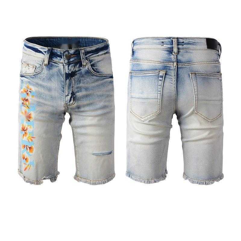 Man Short Jeans Ripped Denim Skinny Designer Pant For Youth Shorts Straight Jogger Zipper Mens Flower Print Little Blue Distress Destroyed Slim Fit With Pocket, 846 
Man Short Jeans Ripped Denim Skinny Designer Pant For Youth Shorts Straight Jogger Zipper Mens Flower Print Little Blue Distress Destroyed Slim Fit With Pocket, 846
