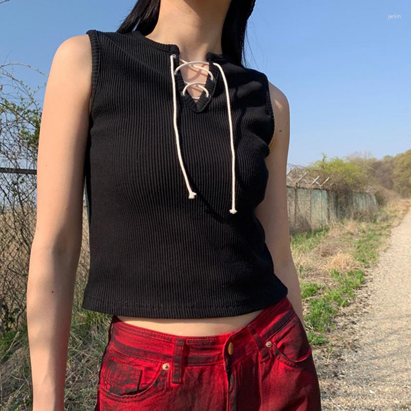 Women' Tanks Harajuku Rib Knit Tie Up O Neck Tank Tops Summer Sleeveless Slim Fit Mini Vest Women Casual Basic Crop Top Korean Grunge, Black
Women' Tanks Harajuku Rib Knit Tie Up O Neck Tank Tops Summer Sleeveless Slim Fit Mini Vest Women Casual Basic Crop Top Korean Grunge, Black