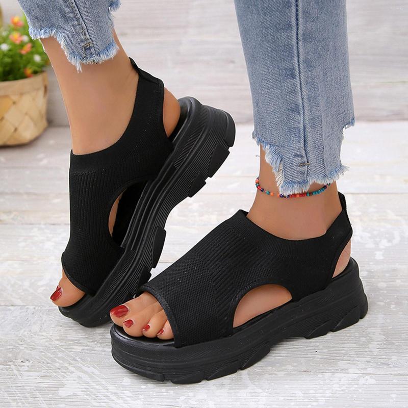 Sandals Casual Sport Womens Solid Color Mesh Knitted Open Toe Thick Sole Outdoor Summer Fish Mouth Sandalias Mujer, Black
Sandals Casual Sport Womens Solid Color Mesh Knitted Open Toe Thick Sole Outdoor Summer Fish Mouth Sandalias Mujer, Black