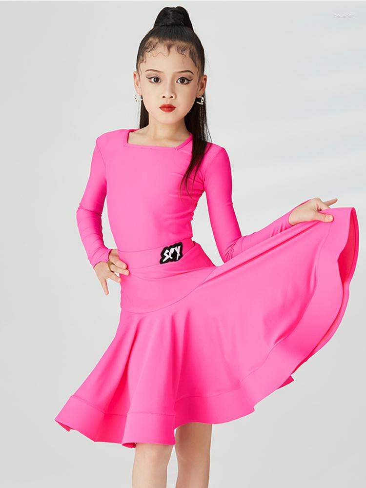 Stage Wear Children Latin Dance Competition Clothing Girls Long Sleeves Pink Dress Suit Training Clothes Cha DNV17648
Stage Wear Children Latin Dance Competition Clothing Girls Long Sleeves Pink Dress Suit Training Clothes Cha DNV17648