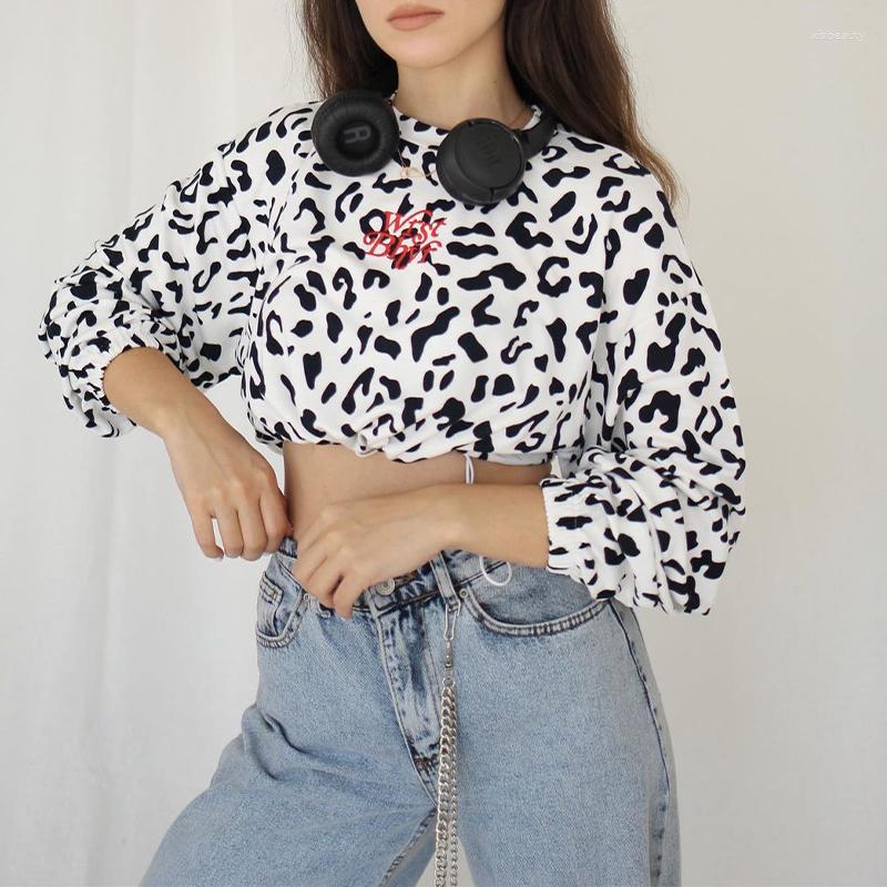 Women' T Shirts Cute Cow Pattern Print T-shirts Harajuku O Neck Sexy Drawstring Y2K Punk Streetwear Long Sleeve Women 2023 Crop Tops, Black
Women' T Shirts Cute Cow Pattern Print T-shirts Harajuku O Neck Sexy Drawstring Y2K Punk Streetwear Long Sleeve Women 2023 Crop Tops, Black