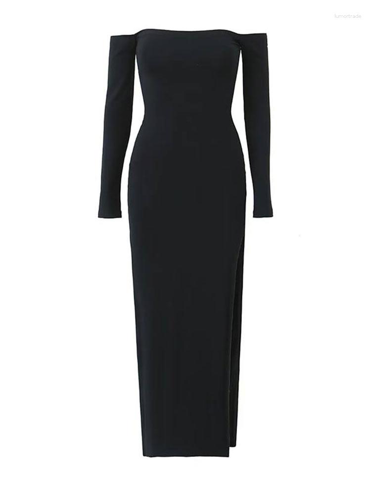 Casual Dresses Black Strapless Long Sleeve Backless Dress Sexy Slim Fit Pullover Women 2023 Spring Fashion Street
Casual Dresses Black Strapless Long Sleeve Backless Dress Sexy Slim Fit Pullover Women 2023 Spring Fashion Street