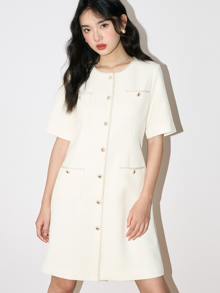 Basic & Casual Dresses Maje short sleeved dress with a waistband for a slimming look, Ivory
Basic & Casual Dresses Maje short sleeved dress with a waistband for a slimming look, Ivory