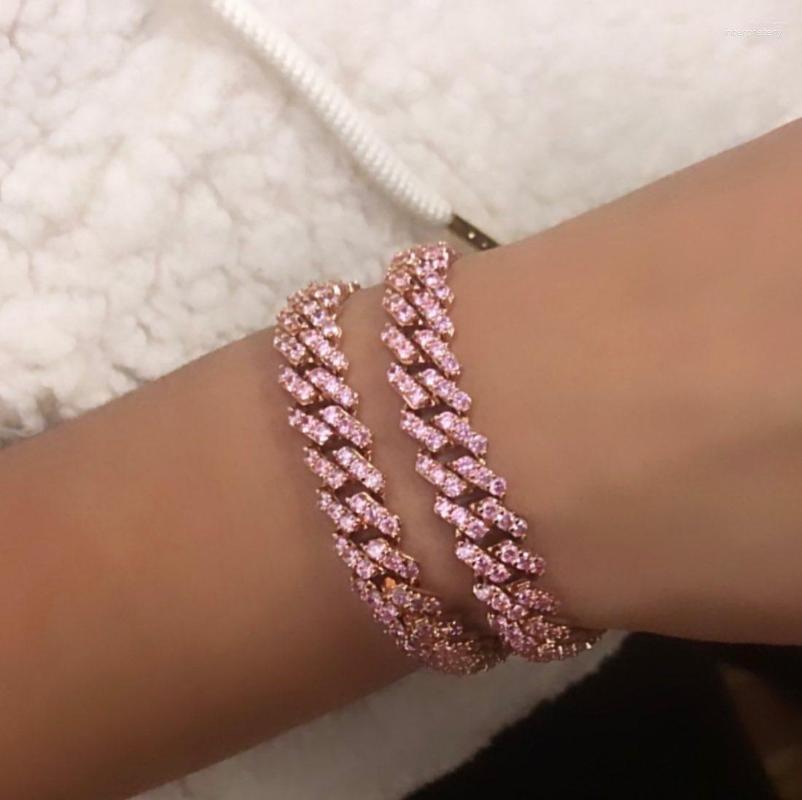 Bangle 17CM 19CM Fashion Iced Out Bling Micro Pave Pink White CZ Curb Miami Cuban Link Chain Bracelets Rock Hip Hop Women Jewelry
Bangle 17CM 19CM Fashion Iced Out Bling Micro Pave Pink White CZ Curb Miami Cuban Link Chain Bracelets Rock Hip Hop Women Jewelry