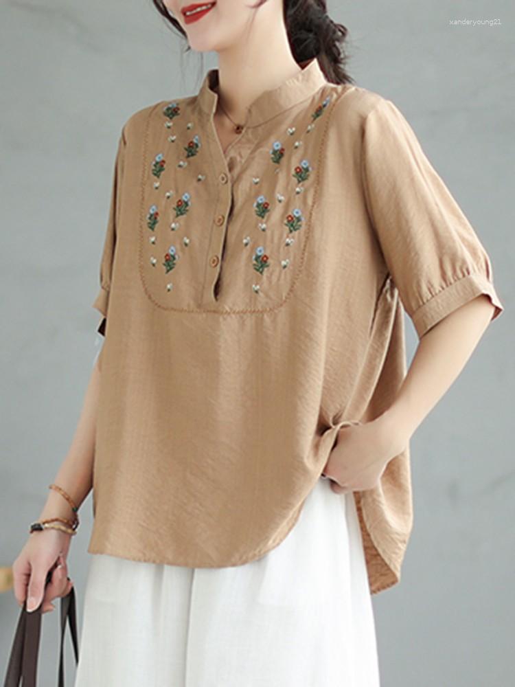 Women's Blouses Women Summer Casual Shirts Arrival 2023 Vintage Style Floral Embroidery Loose Comfortable Female Short Sleeve Tops B2526, Khaki
Women's Blouses Women Summer Casual Shirts Arrival 2023 Vintage Style Floral Embroidery Loose Comfortable Female Short Sleeve Tops B2526, Khaki