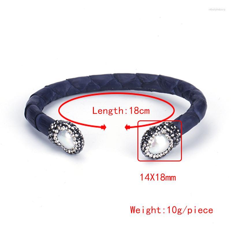 Bangle Freshwater Pearl Bead Charm Pave Rhinestone Dark Purple & Blue Real Leather Adjustable Wrap Open Bracelet Cuff Women
Bangle Freshwater Pearl Bead Charm Pave Rhinestone Dark Purple & Blue Real Leather Adjustable Wrap Open Bracelet Cuff Women