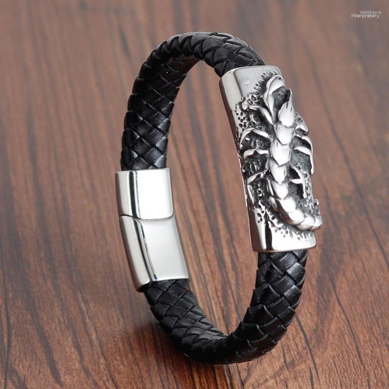 Link Bracelets Fashion Genuine Leather Bracelet For Men Jewelry Stainless Steel Bangle Punk Braid Black Chain Magnetic Skull
Link Bracelets Fashion Genuine Leather Bracelet For Men Jewelry Stainless Steel Bangle Punk Braid Black Chain Magnetic Skull
