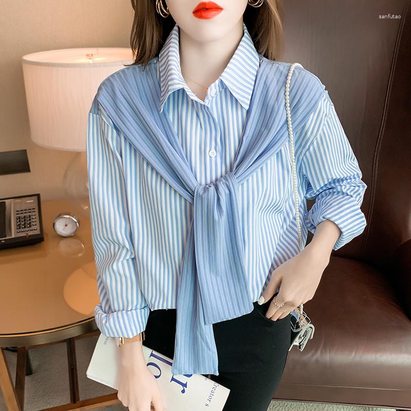 Women' Blouses Elegant Office Long Sleeve Loose Top Female Striped Shirts Woman Spring Autumn Luxury Casual Mujer Blusas Sh35, Sky blue
Women' Blouses Elegant Office Long Sleeve Loose Top Female Striped Shirts Woman Spring Autumn Luxury Casual Mujer Blusas Sh35, Sky blue