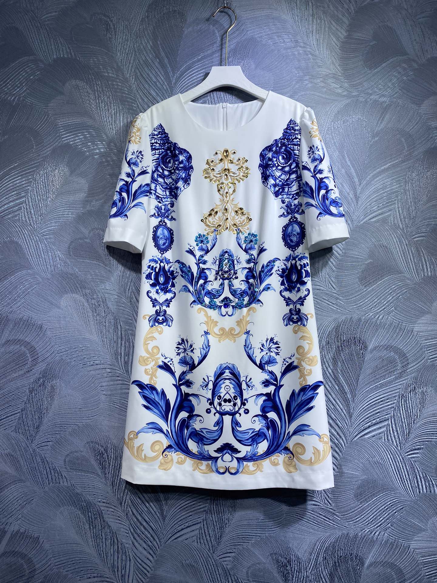 Original Dress 2023 Spring and Autumn Women's Beaded Dress Fashion Print Round Neck Short Sleeve Elegant Dress Monochrome Designer Style, Customize
Original Dress 2023 Spring and Autumn Women's Beaded Dress Fashion Print Round Neck Short Sleeve Elegant Dress Monochrome Designer Style, Customize