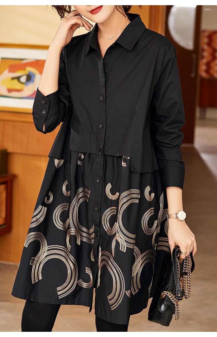 Women's Blouses Black Spliced Women's Fashion Loose Long Shirts Spring Autumn Korean Casual Polo-Neck Blouse Sleeve Female Clothing
Women's Blouses Black Spliced Women's Fashion Loose Long Shirts Spring Autumn Korean Casual Polo-Neck Blouse Sleeve Female Clothing