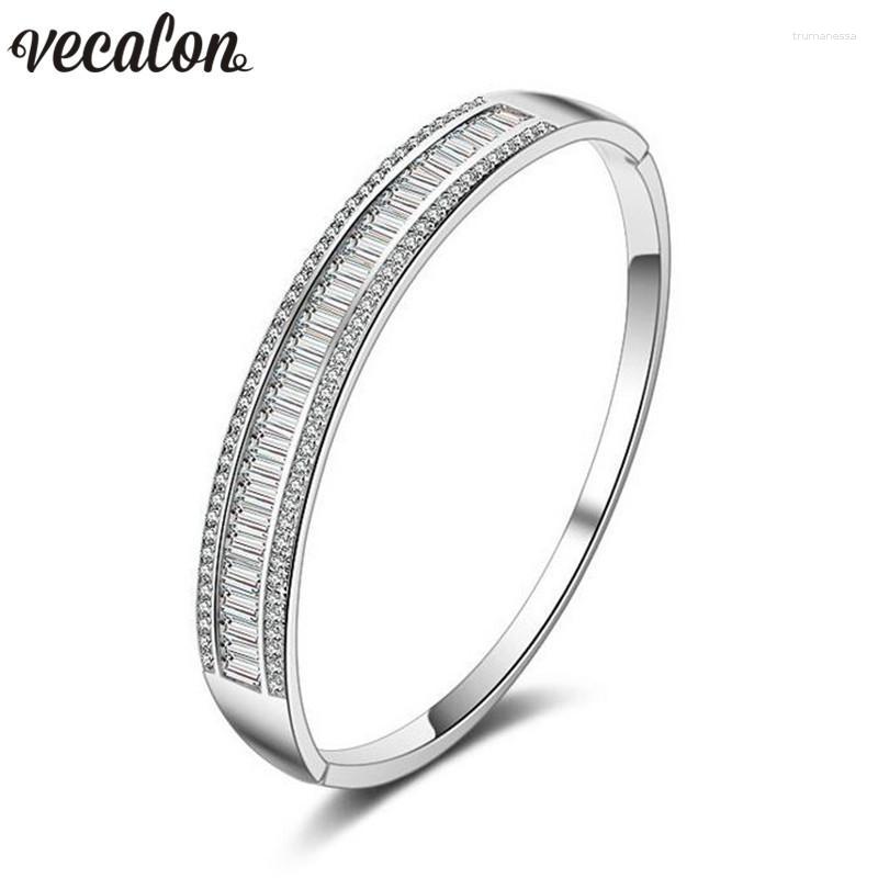 Bangle Vecalon Romantic Princess Cut 5A Cubic Zirconia Baguette Bracelet Wedding White Gold Filled Womens Accessaries Jewelry Raym22
Bangle Vecalon Romantic Princess Cut 5A Cubic Zirconia Baguette Bracelet Wedding White Gold Filled Womens Accessaries Jewelry Raym22
