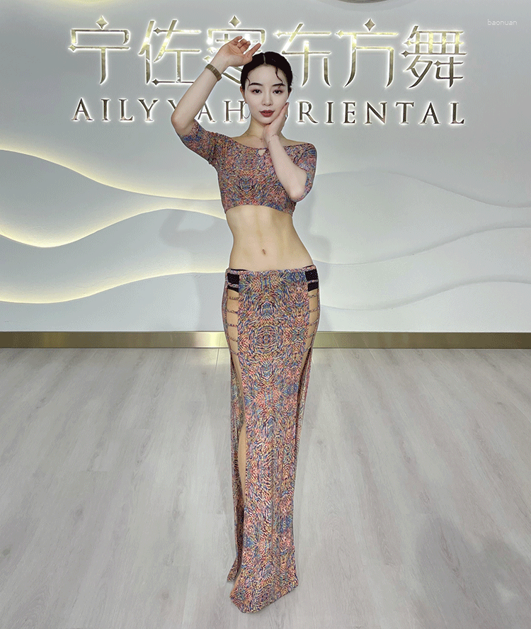Stage Wear Belly Dance Summer Suit Female Adult Sexy Top Shirt Profession Performance Long Skirt Set In Red Floral Clothes, Auburn
Stage Wear Belly Dance Summer Suit Female Adult Sexy Top Shirt Profession Performance Long Skirt Set In Red Floral Clothes, Auburn
