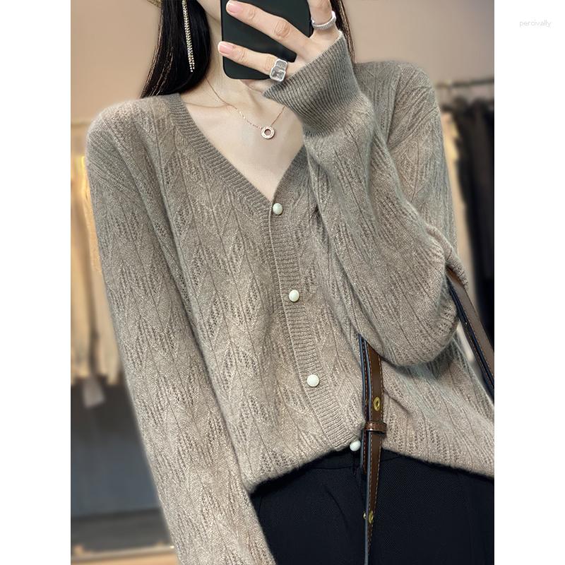 Women's Knits V-Neck Fashion Hollow Long-Sleeve Loose Women's Autumn And Winter Cashmere Knitted Sweater Korean Pure Wool Cardigan Tops, Cashmere camel
Women's Knits V-Neck Fashion Hollow Long-Sleeve Loose Women's Autumn And Winter Cashmere Knitted Sweater Korean Pure Wool Cardigan Tops, Cashmere camel