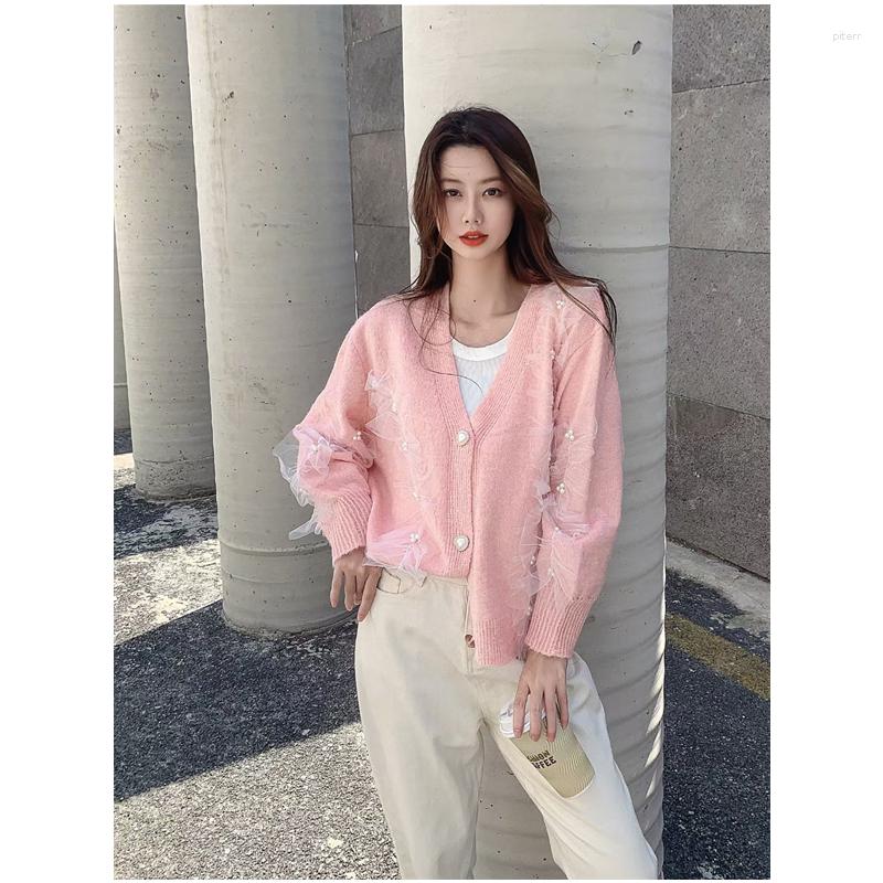 Women's Knits Women's Gentle Wind Lace Edge Long Sleeves Knitted Cardigan Temperament Versatile Show Thin V Neckline Sweater Spring And, Pink
Women's Knits Women's Gentle Wind Lace Edge Long Sleeves Knitted Cardigan Temperament Versatile Show Thin V Neckline Sweater Spring And, Pink