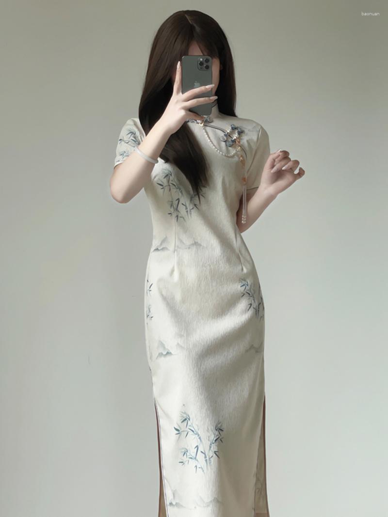 Ethnic Clothing Qipao Women Short Sleeve Traditional Dress Vintage Elegant Cheongsa Embroidery Robe Chinoise Femme For Summer HKZX
Ethnic Clothing Qipao Women Short Sleeve Traditional Dress Vintage Elegant Cheongsa Embroidery Robe Chinoise Femme For Summer HKZX