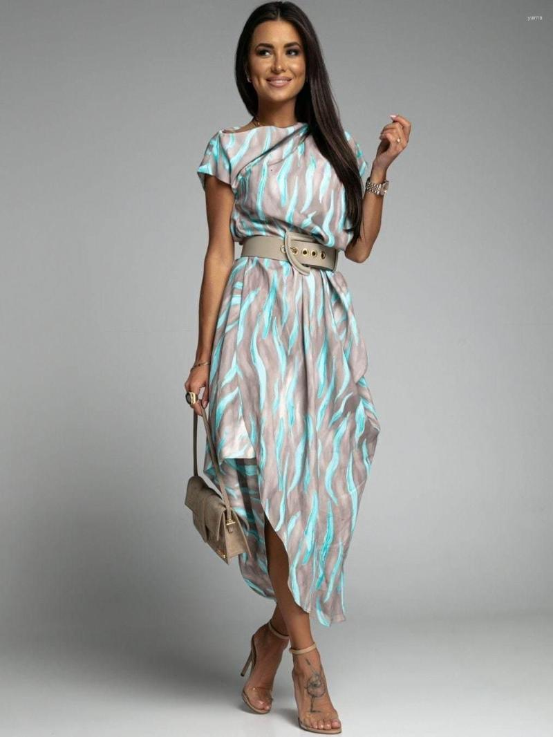 Casual Dresses Elegant Commuter Office Ladies Dress Fashion Print Summer Short Sleeve V Neck Belt For Women Boho Beach Sundress
Casual Dresses Elegant Commuter Office Ladies Dress Fashion Print Summer Short Sleeve V Neck Belt For Women Boho Beach Sundress