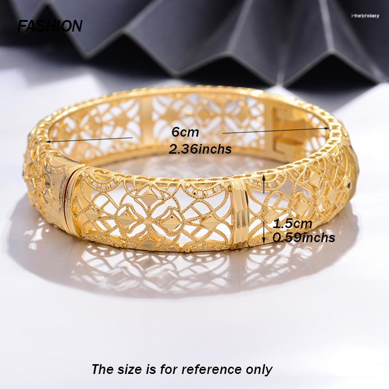 

Bangle ANNAYOYO 4Pcs/lot Ethiopian Africa Gold Color Bangles For Women Flower Bride Bracelet African Wedding Jewelry Middle East Items