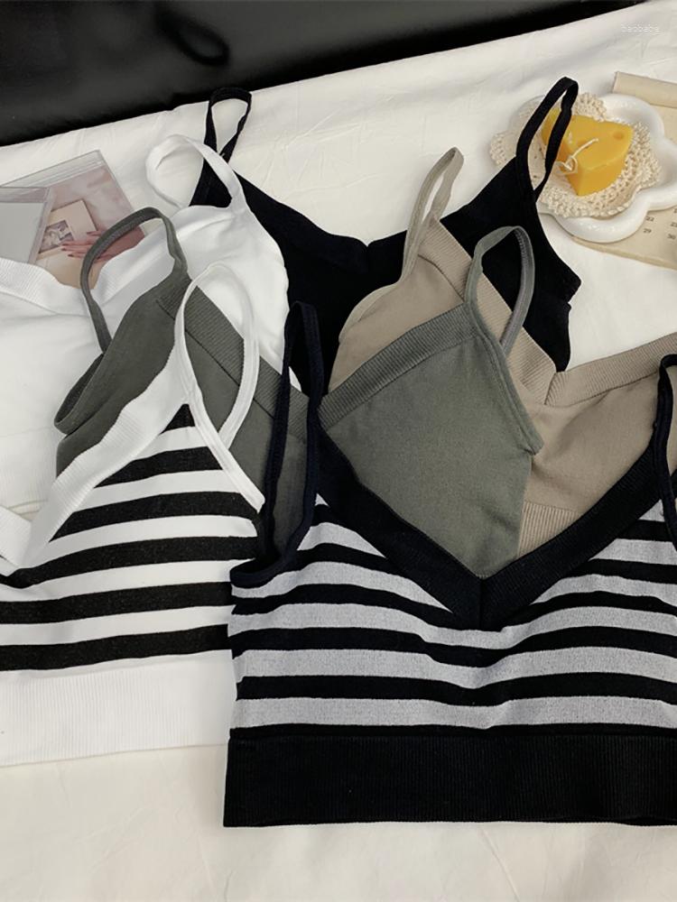 Women's Tanks HELIAR Women Stripes Camis Underwear Padded Bra Backless Screw Slim Knitted Tank Tops Cute Off Shoulder For, White
Women's Tanks HELIAR Women Stripes Camis Underwear Padded Bra Backless Screw Slim Knitted Tank Tops Cute Off Shoulder For, White